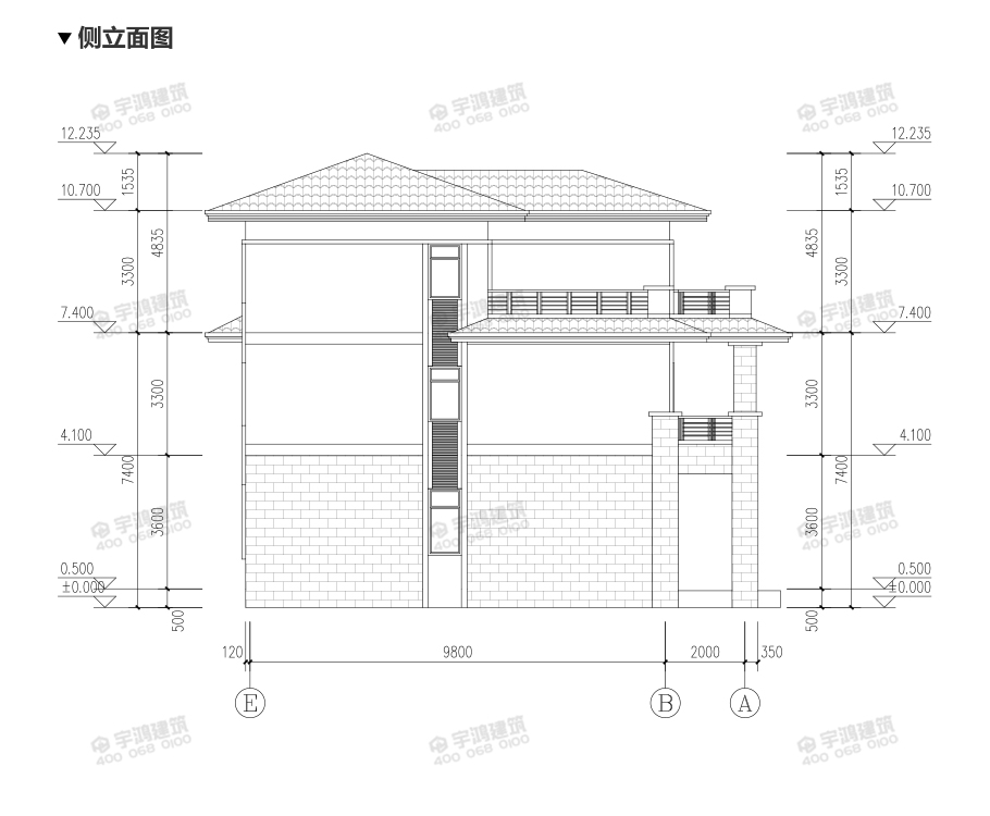 12x12米新中式復(fù)式農(nóng)村別墅設(shè)計(jì)圖紙