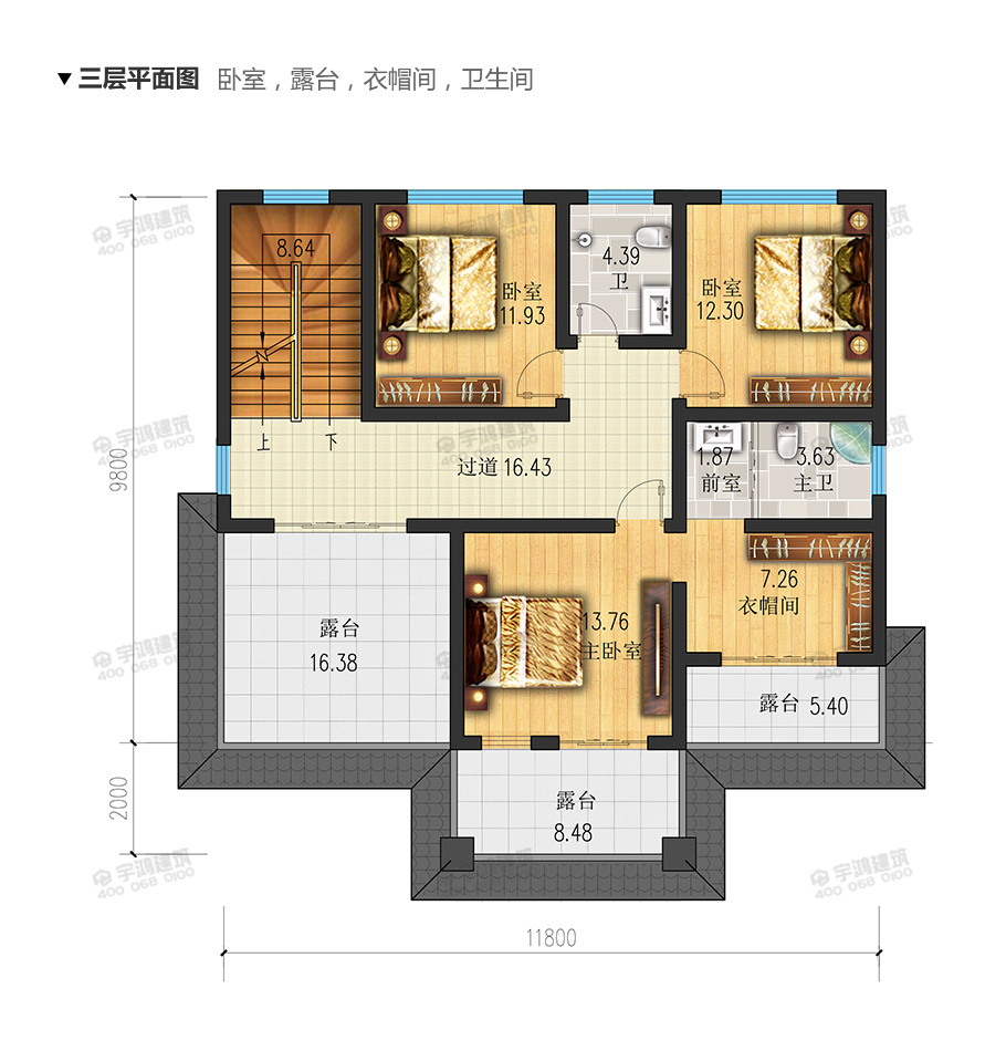 12x12米新中式復(fù)式農(nóng)村別墅設(shè)計(jì)圖紙